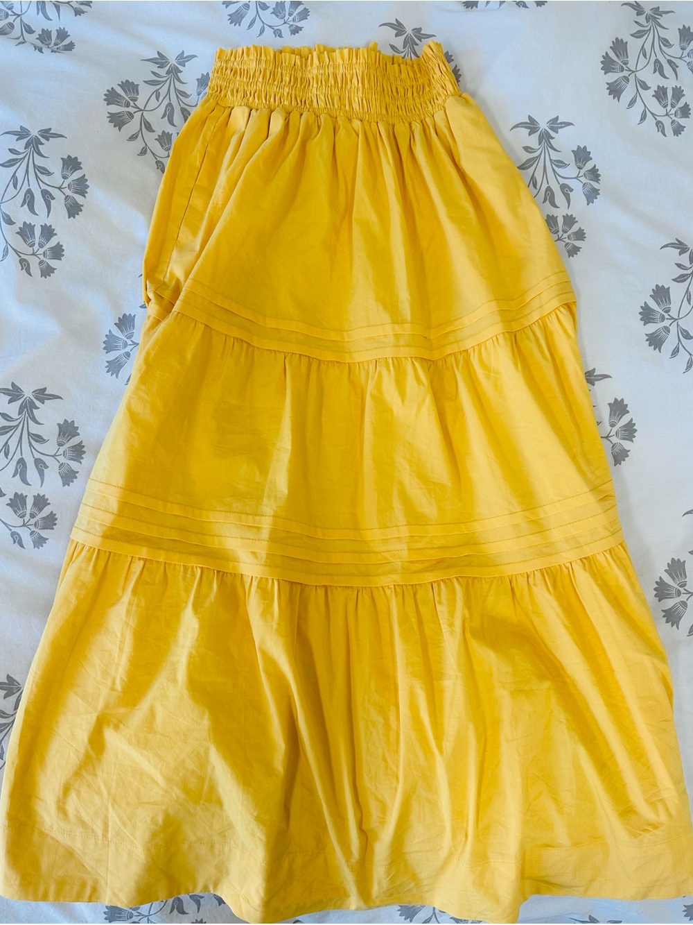 Philosophy Yellow Tiered Smocked Maxi Skirt